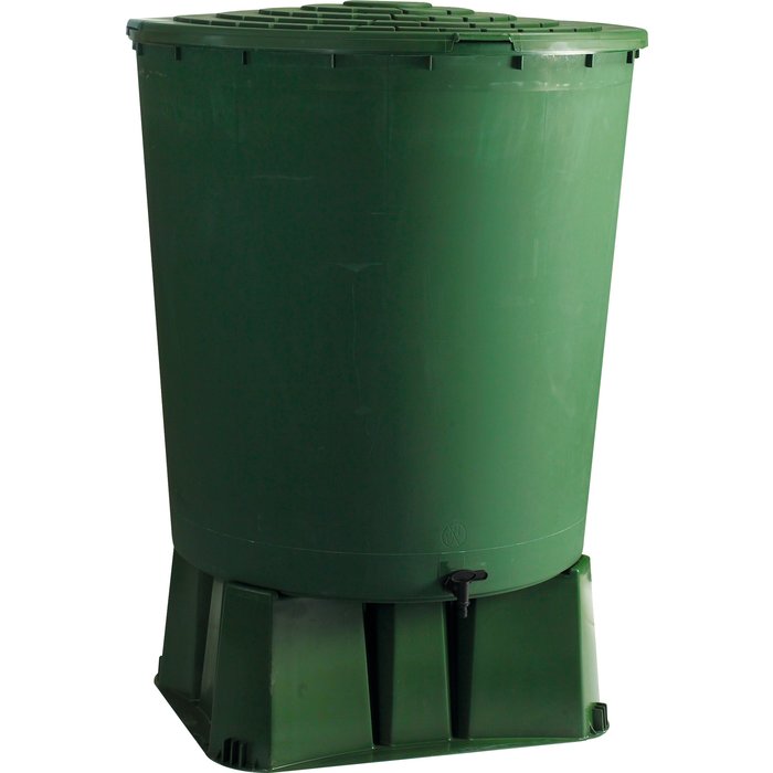 Récupérateur d'eau rond à poser Vert 500L Belli